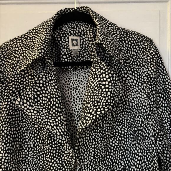 Animal Print Anne Klein jacquard Coat Size Large KIssing Topper - Picture 3 of 5